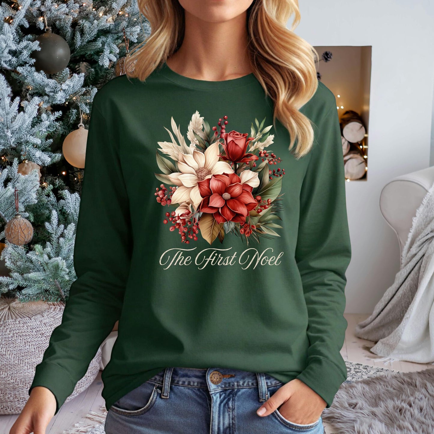 The First Noel Bouquet Long Sleeve Tee