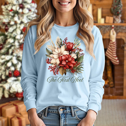 The First Noel Bouquet Long Sleeve Tee