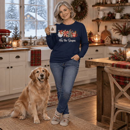 Tis The Season Retro Santa Long Sleeve Tee