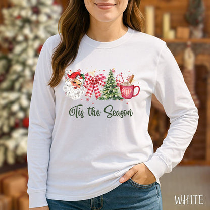 Tis The Season Retro Santa Long Sleeve Tee