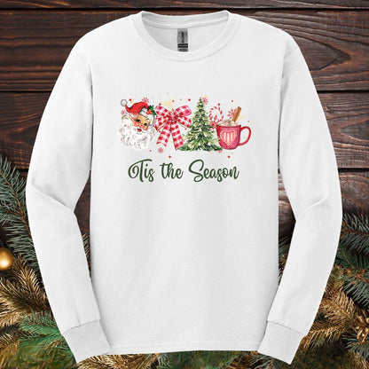 Tis The Season Retro Santa Long Sleeve Tee
