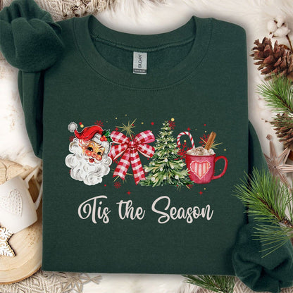Tis the Season Retro Christmas Sweatshirt