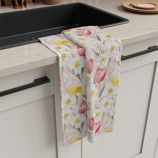Tulip & Daffodil Spring Microfiber Tea Towel