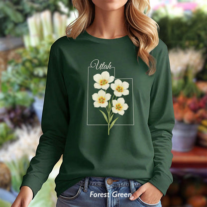 Utah State Flower Long Sleeve Tee — Sego Lily