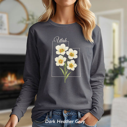 Utah State Flower Long Sleeve Tee — Sego Lily