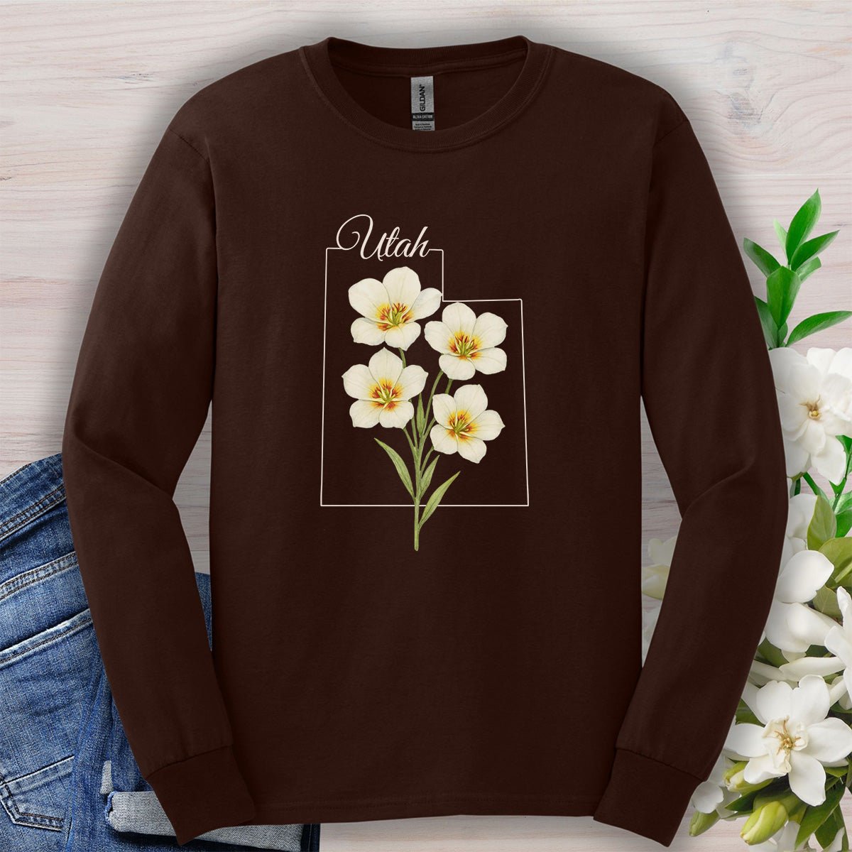 Utah State Flower Long Sleeve Tee — Sego Lily