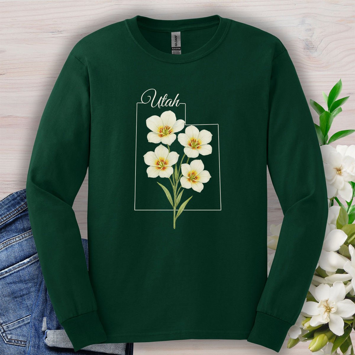 Utah State Flower Long Sleeve Tee — Sego Lily