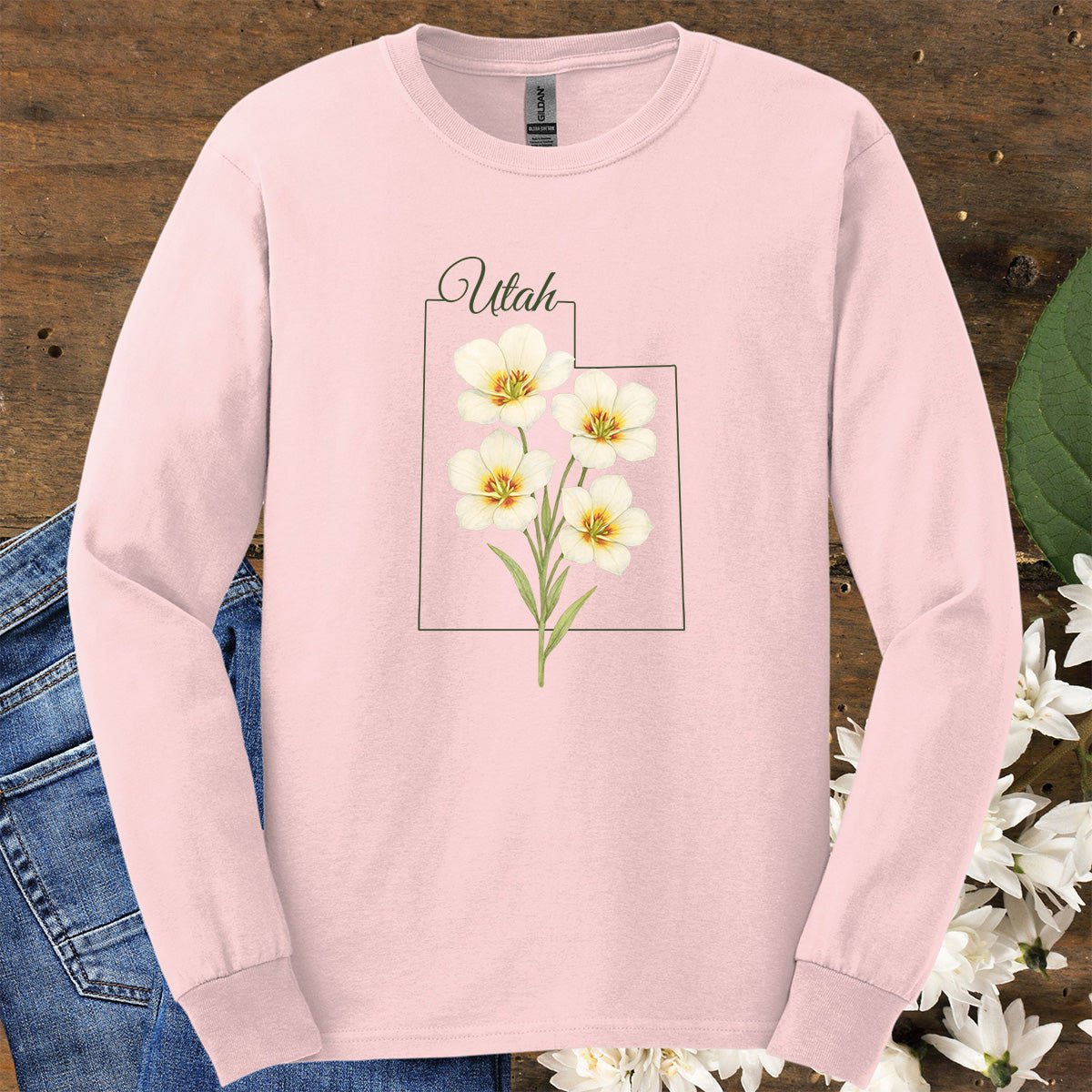 Utah State Flower Long Sleeve Tee — Sego Lily