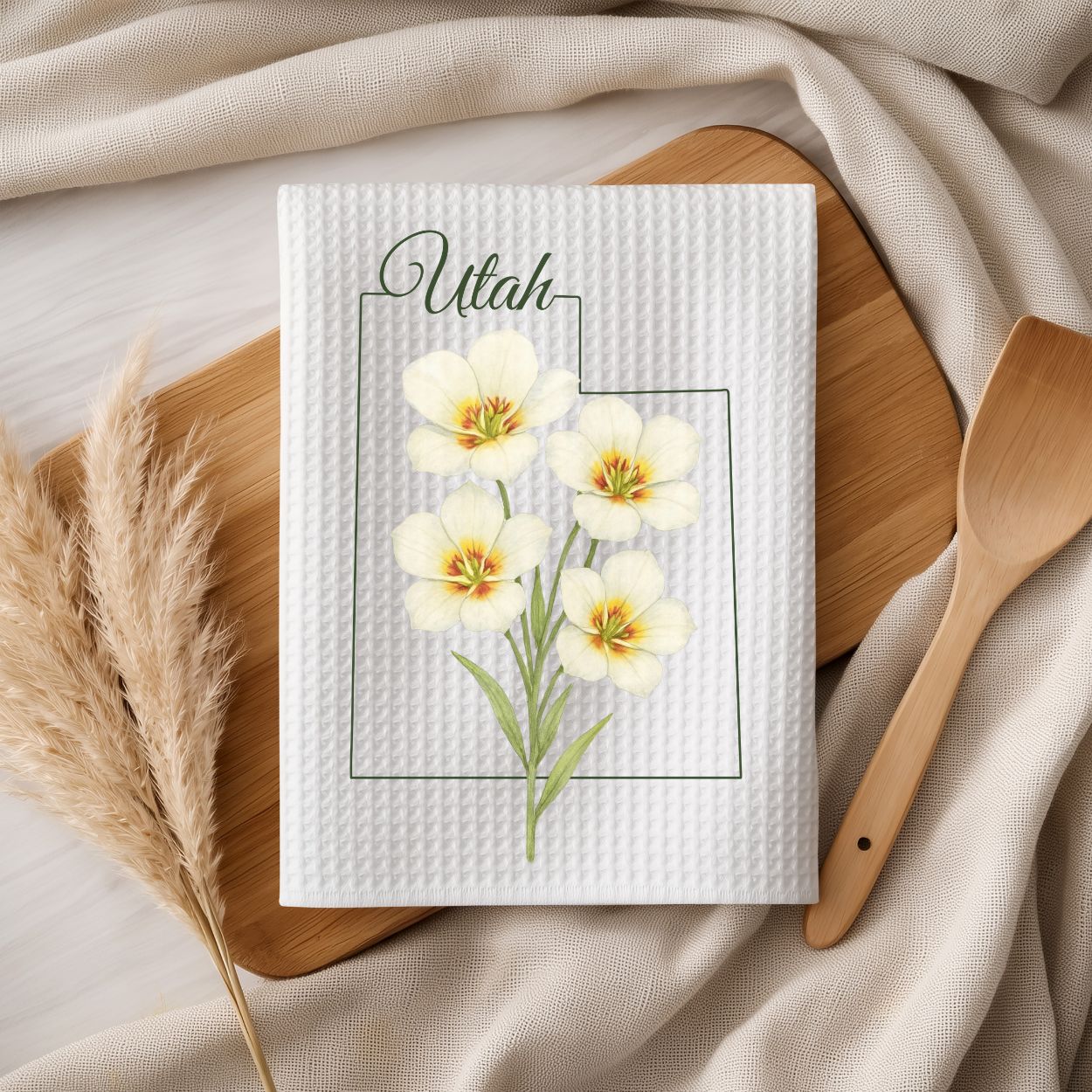 Utah State Flower Tea Towel – Sego Lily