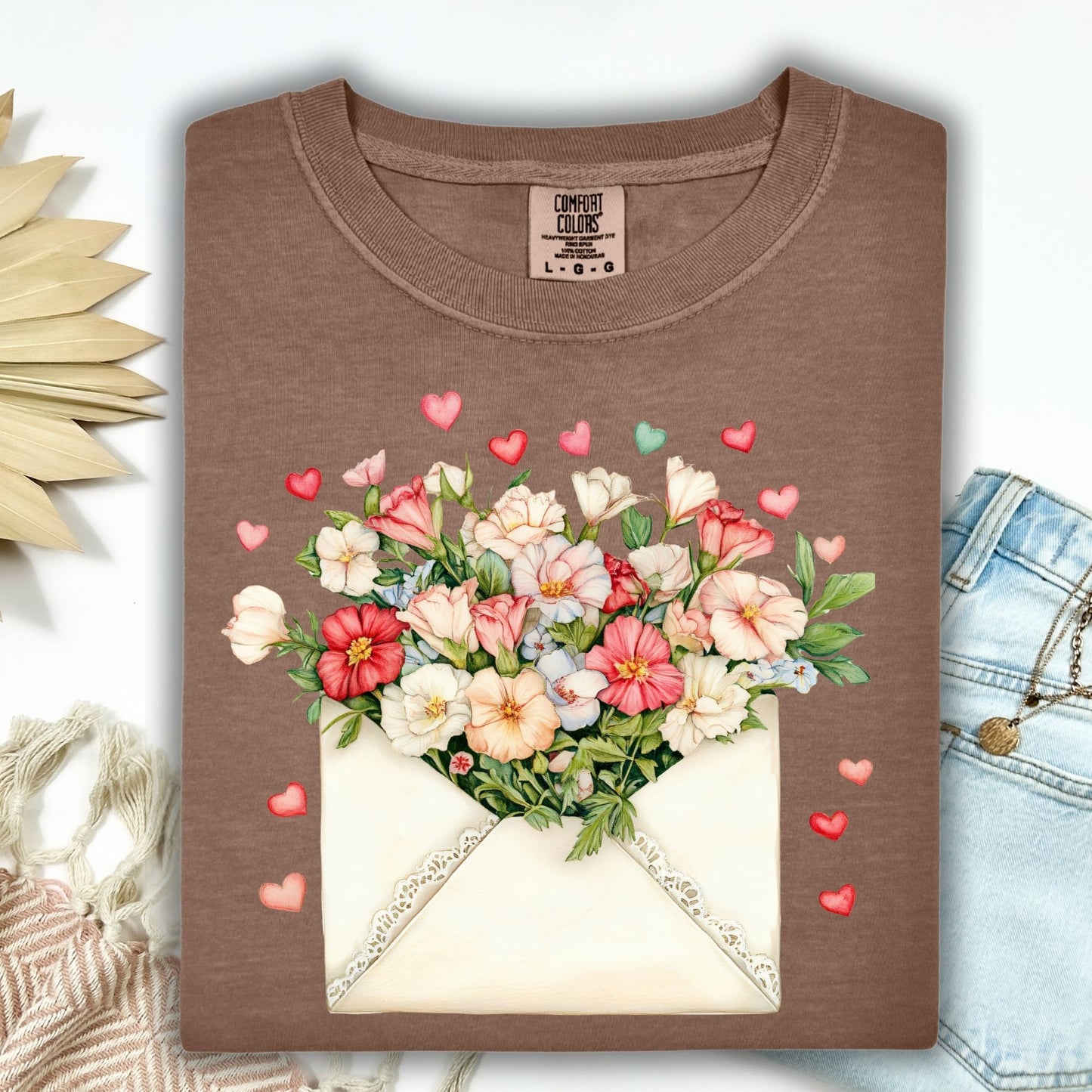 Valentine Cream Floral Love Letter T-Shirt