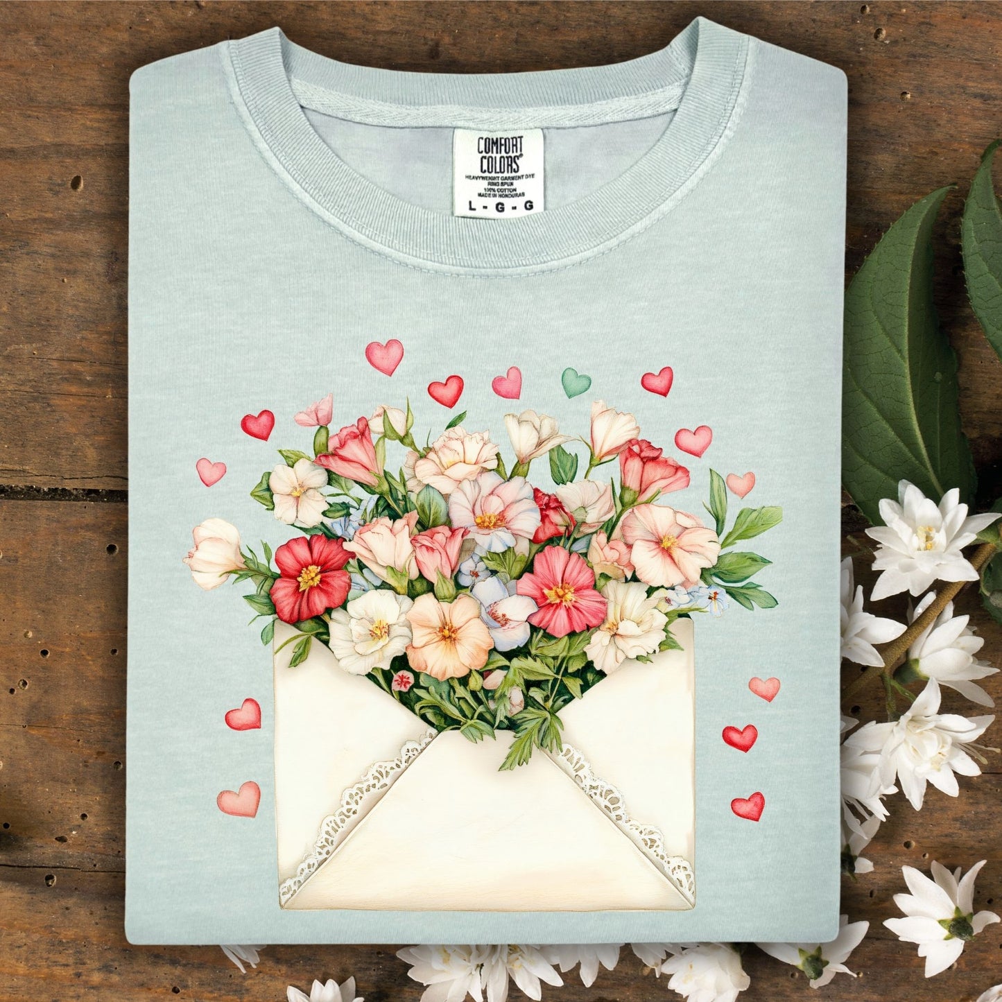 Valentine Cream Floral Love Letter T-Shirt