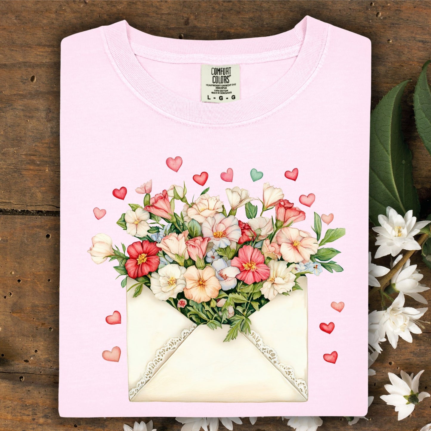 Valentine Cream Floral Love Letter T-Shirt