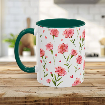 Valentine's Carnations and Hearts 11 & 15 oz. Mug