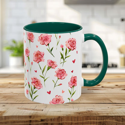 Valentine's Carnations and Hearts 11 & 15 oz. Mug