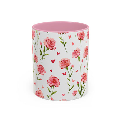 Valentine's Carnations and Hearts 11 & 15 oz. Mug
