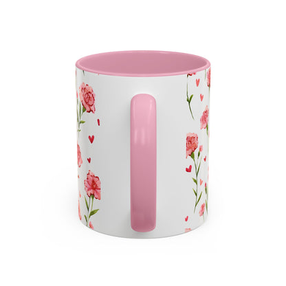 Valentine's Carnations and Hearts 11 & 15 oz. Mug