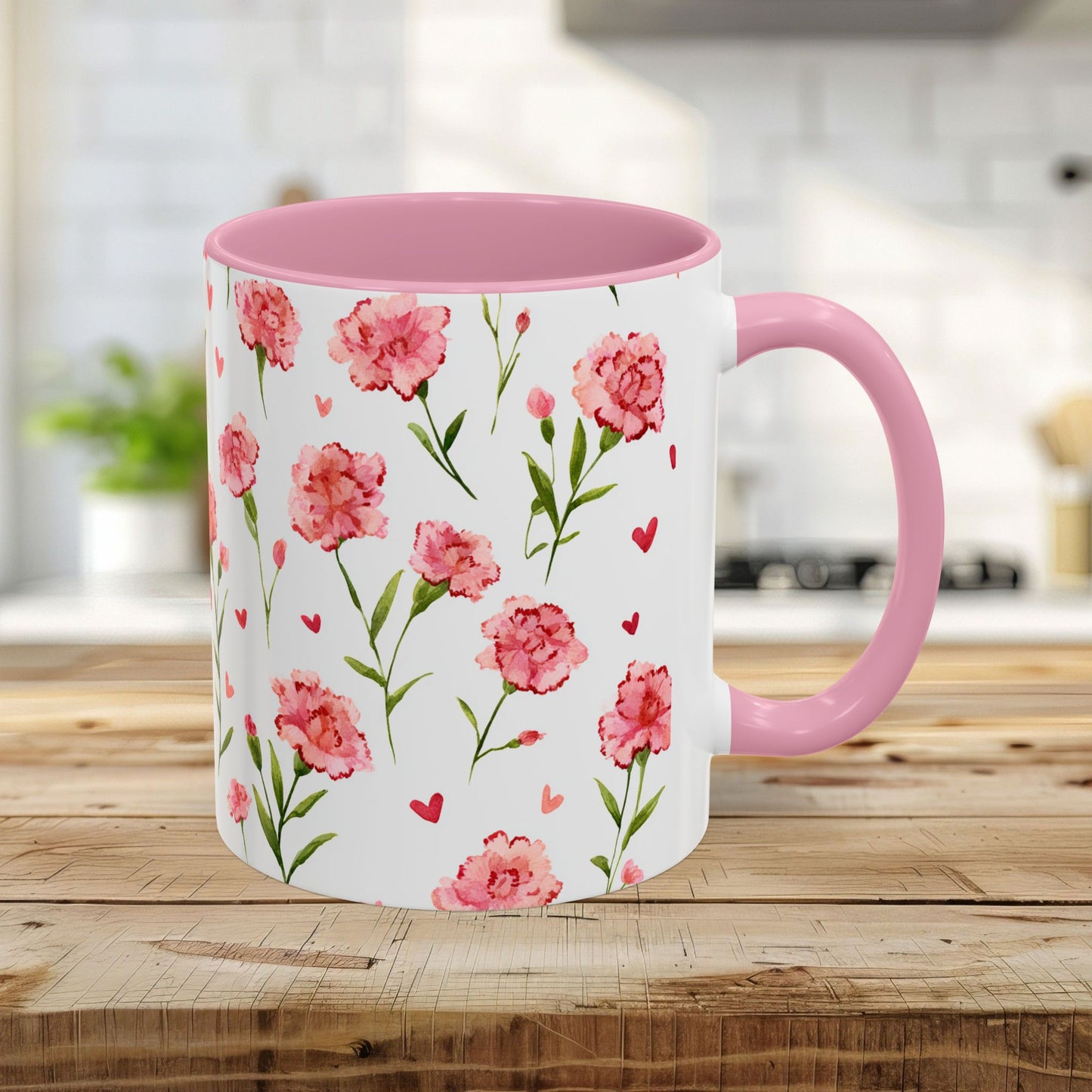Valentine's Carnations and Hearts 11 & 15 oz. Mug