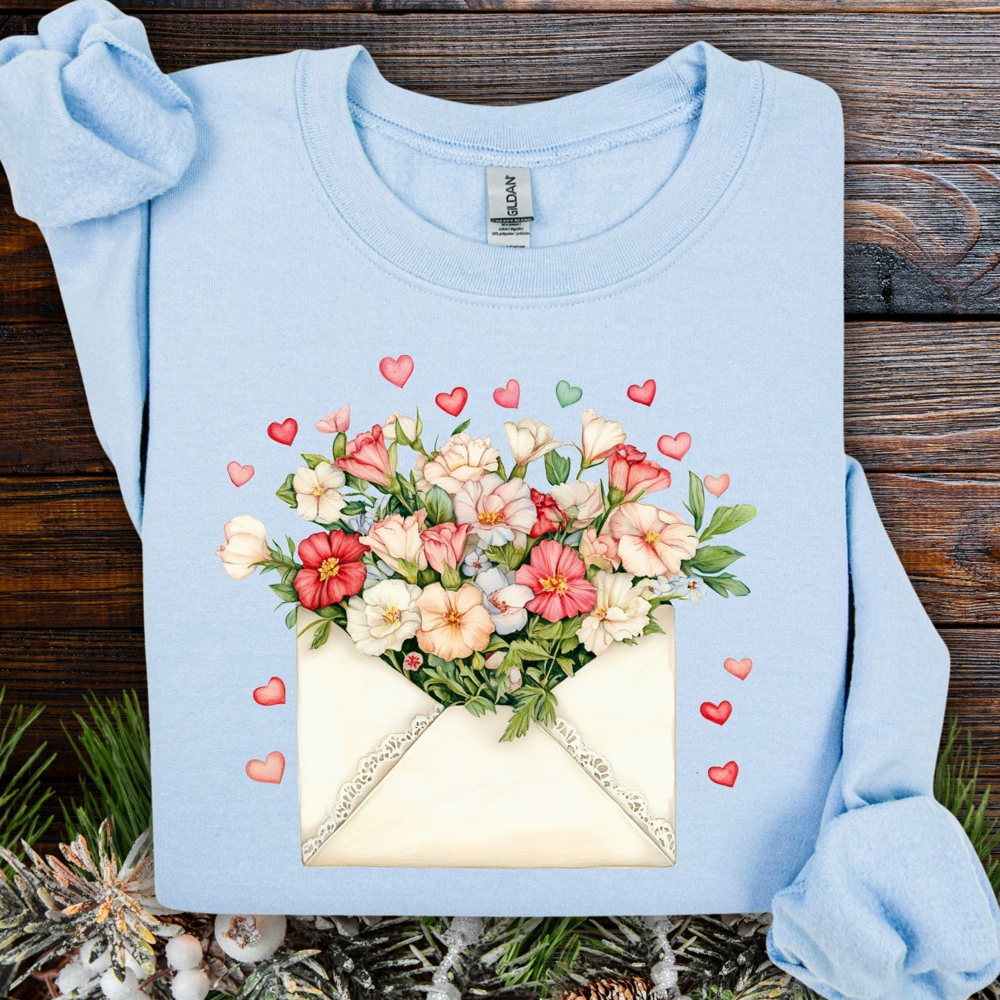 Valentine's Cream Floral Love Letter Sweatshirt