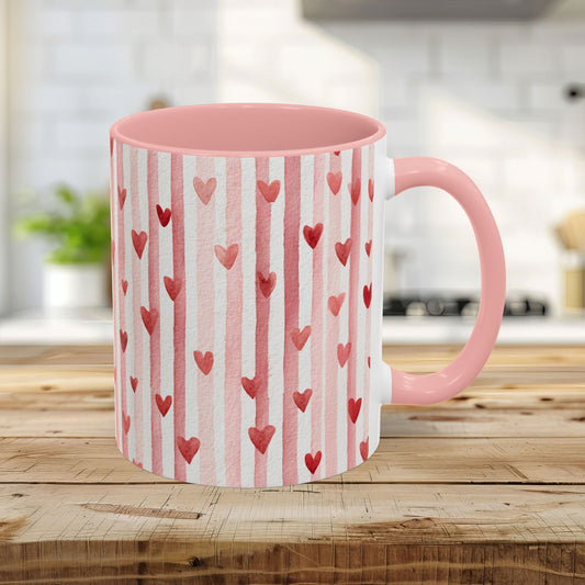 Valentine's Hearts and Stripes 11 & 15 oz. Mug