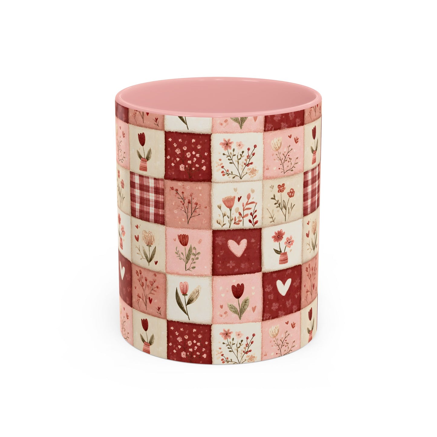 Valentine's Patchwork Hearts & Flowers 11 & 15 oz. Mug