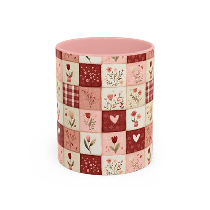 Valentine's Patchwork Hearts & Flowers 11 & 15 oz. Mug