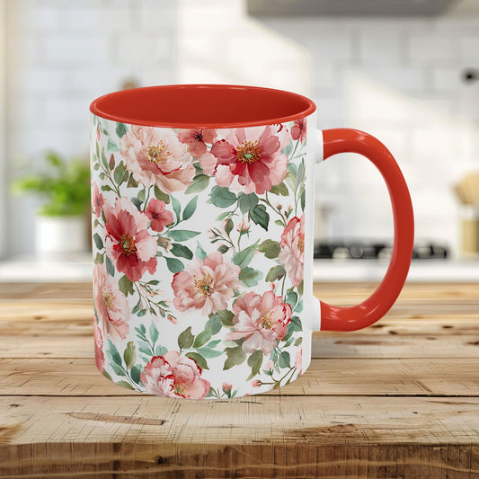 Valentine’s Pink and Red Peonies 11 & 15 oz. Mug