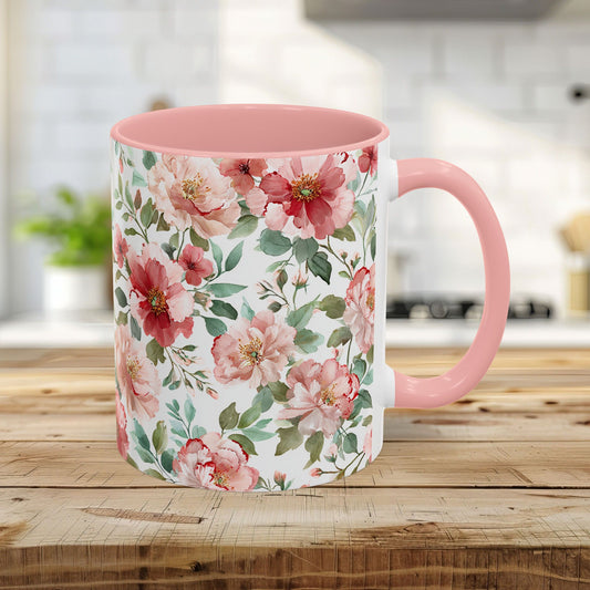 Valentine’s Pink and Red Peonies 11 & 15 oz. Mug