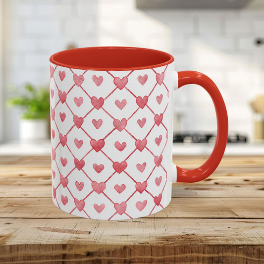 Valentine's Watercolor Geometric Heart 11 & 15 oz. Mug