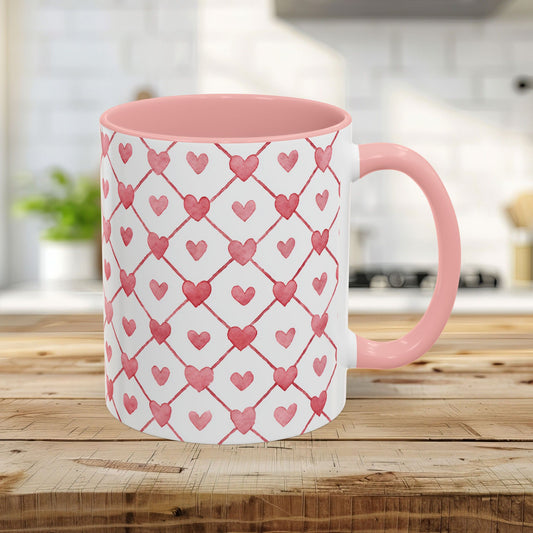 Valentine's Watercolor Geometric Heart 11 & 15 oz. Mug