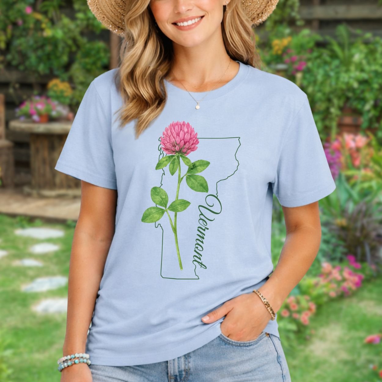 Vermont State Flower T-Shirt — Red Clover