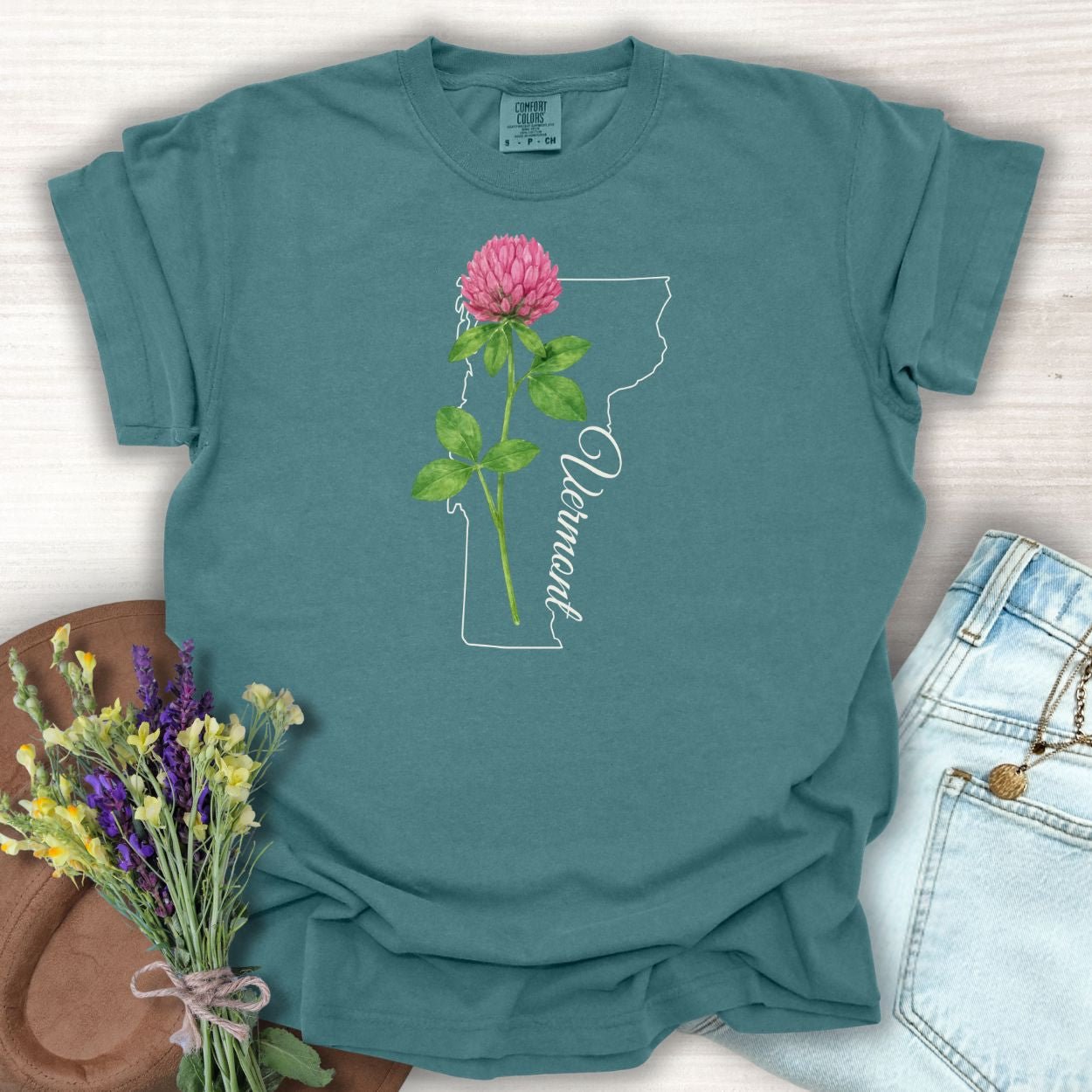 Vermont State Flower T-Shirt — Red Clover