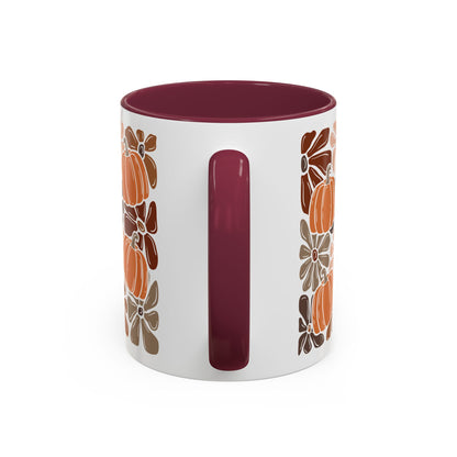 Vibrant Retro Floral Pumpkins Mug (11/15oz)