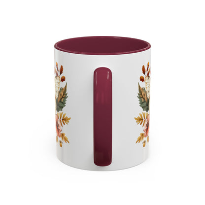 Vintage Autumn Butterfly & Dahlia Flowers Mug (11/15oz)