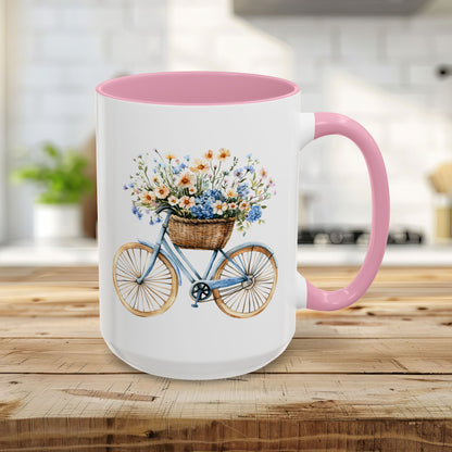 Vintage Bicycle with Basket of Wildflowers Mug (11/15oz)