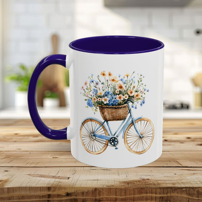 Vintage Bicycle with Basket of Wildflowers Mug (11/15oz)