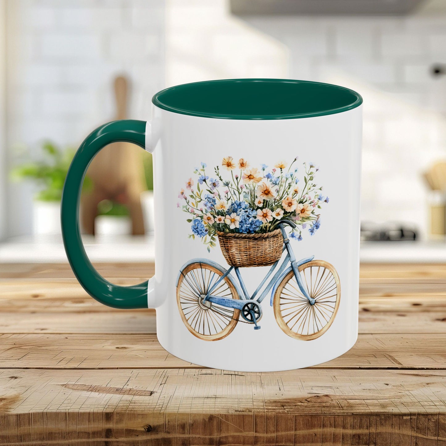 Vintage Bicycle with Basket of Wildflowers Mug (11/15oz)