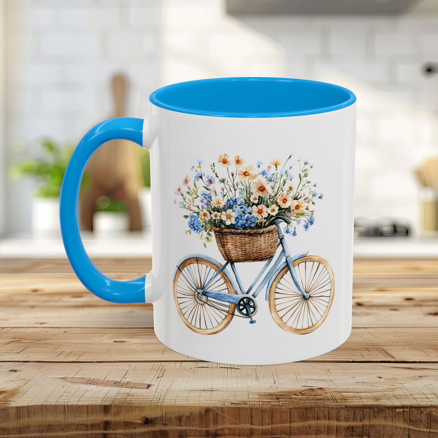 Vintage Bicycle with Basket of Wildflowers Mug (11/15oz)