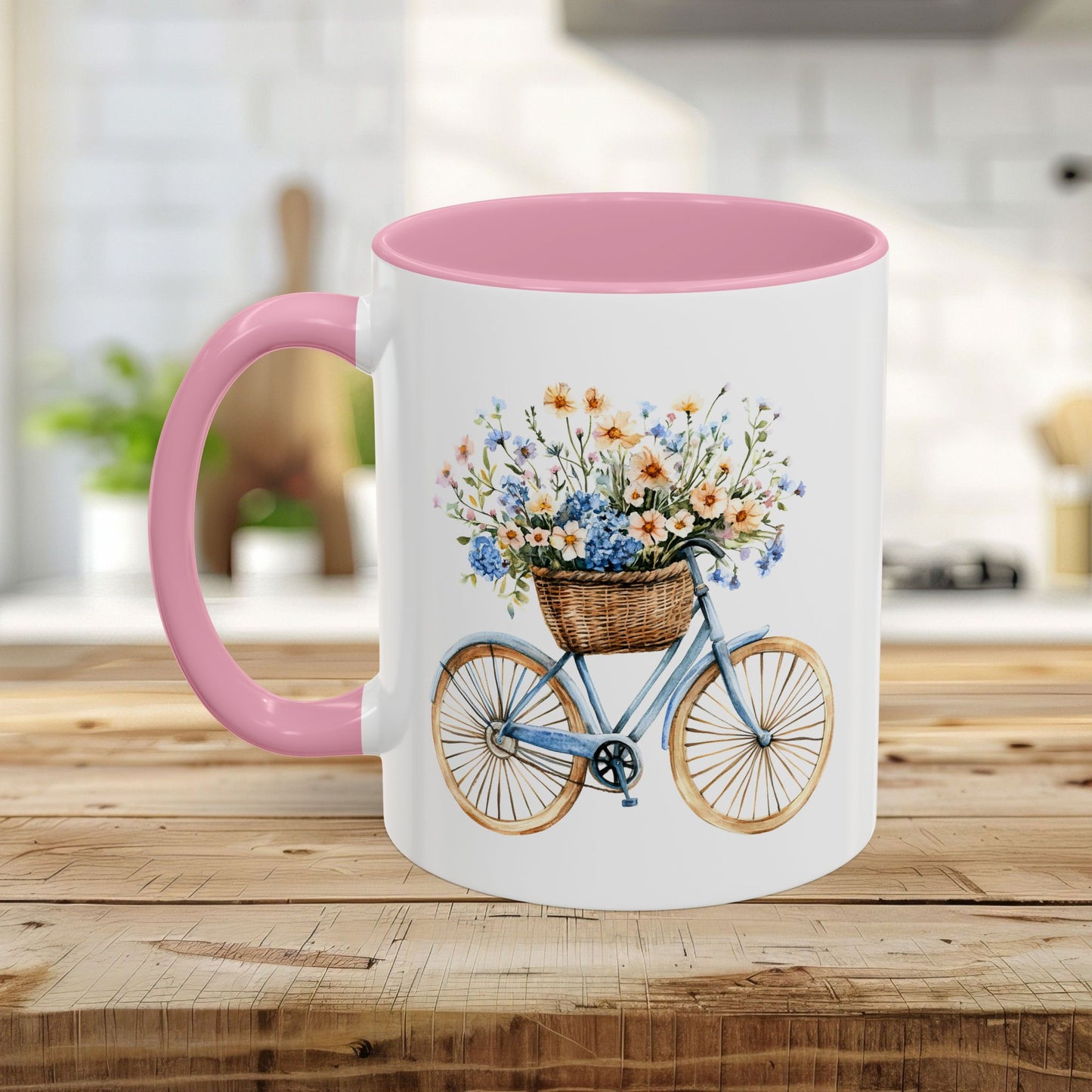 Vintage Bicycle with Basket of Wildflowers Mug (11/15oz)