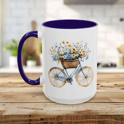 Vintage Bicycle with Basket of Wildflowers Mug (11/15oz)