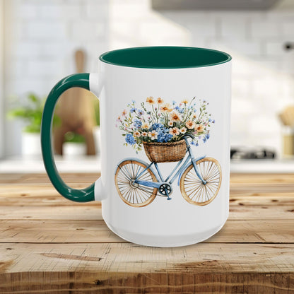 Vintage Bicycle with Basket of Wildflowers Mug (11/15oz)