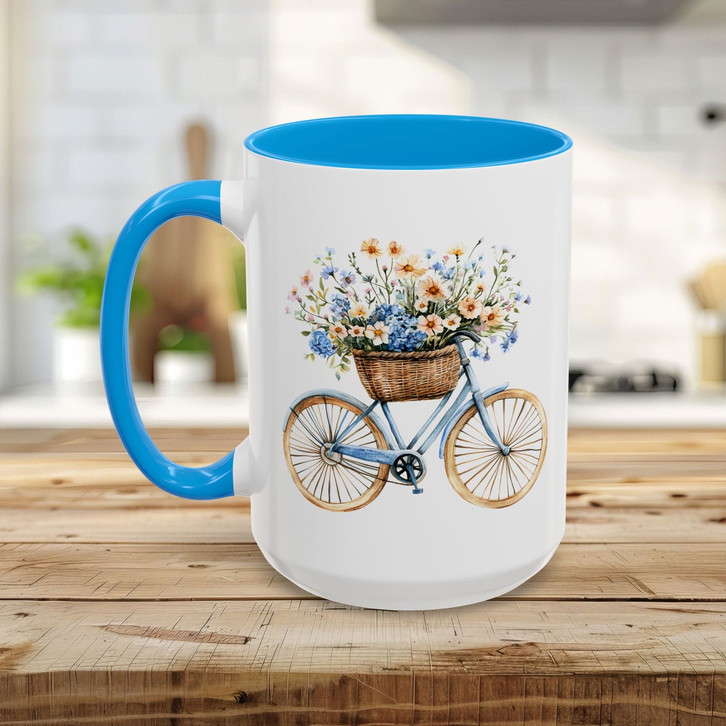Vintage Bicycle with Basket of Wildflowers Mug (11/15oz)
