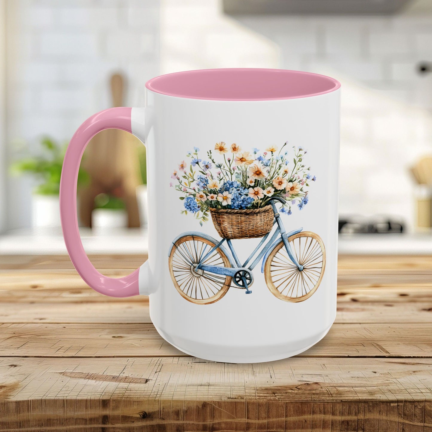 Vintage Bicycle with Basket of Wildflowers Mug (11/15oz)