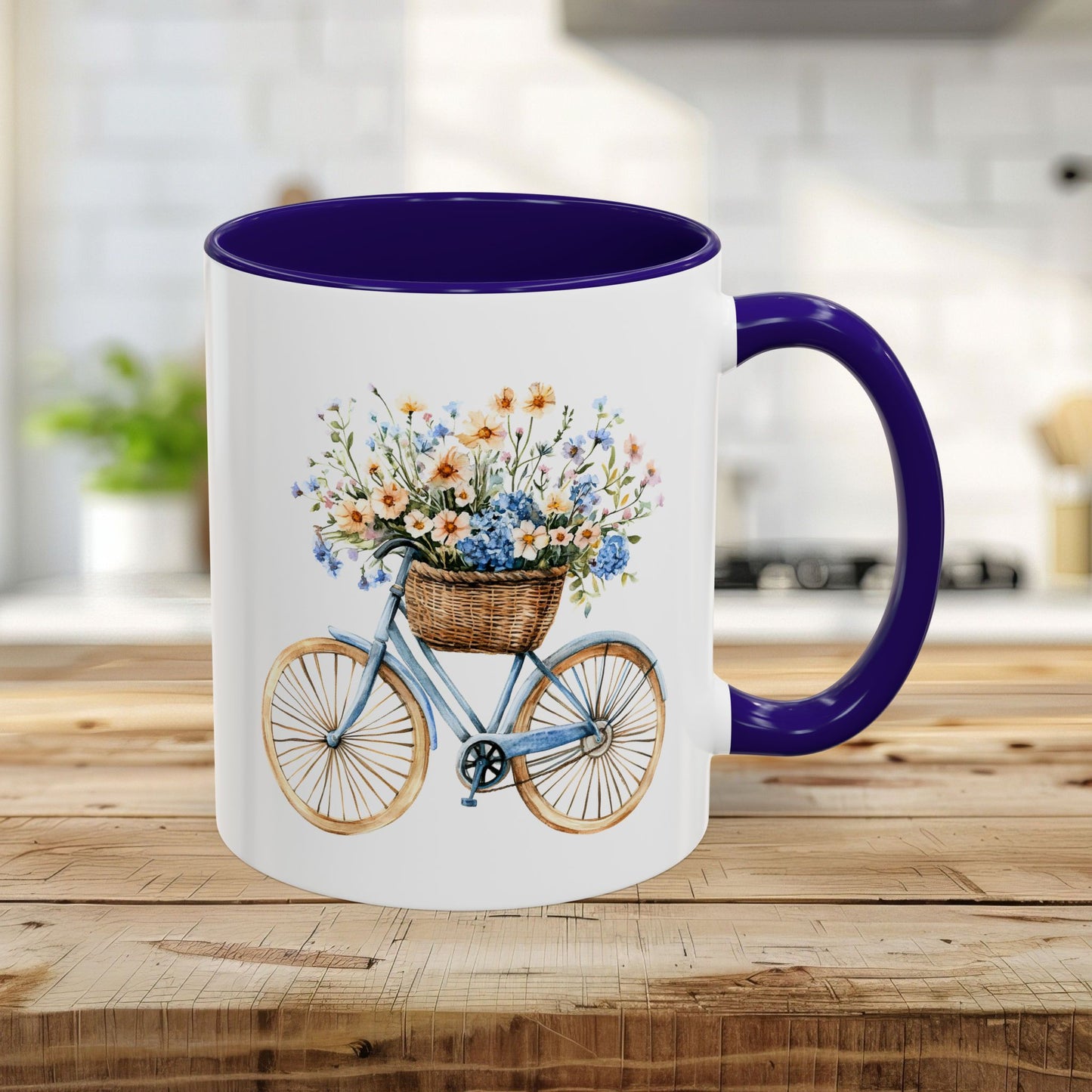 Vintage Bicycle with Basket of Wildflowers Mug (11/15oz)
