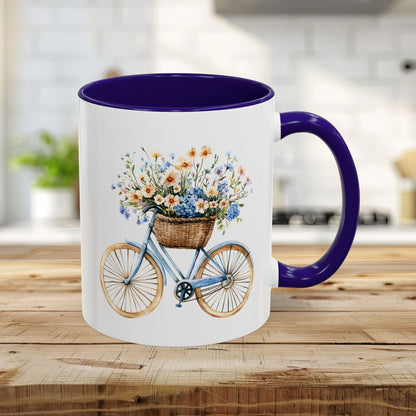 Vintage Bicycle with Basket of Wildflowers Mug (11/15oz)