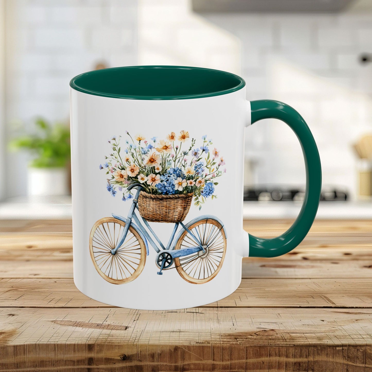 Vintage Bicycle with Basket of Wildflowers Mug (11/15oz)