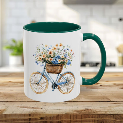 Vintage Bicycle with Basket of Wildflowers Mug (11/15oz)