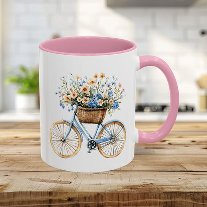Vintage Bicycle with Basket of Wildflowers Mug (11/15oz)