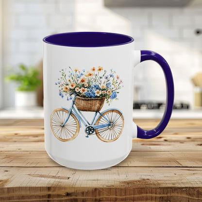Vintage Bicycle with Basket of Wildflowers Mug (11/15oz)