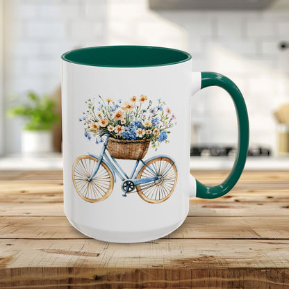 Vintage Bicycle with Basket of Wildflowers Mug (11/15oz)