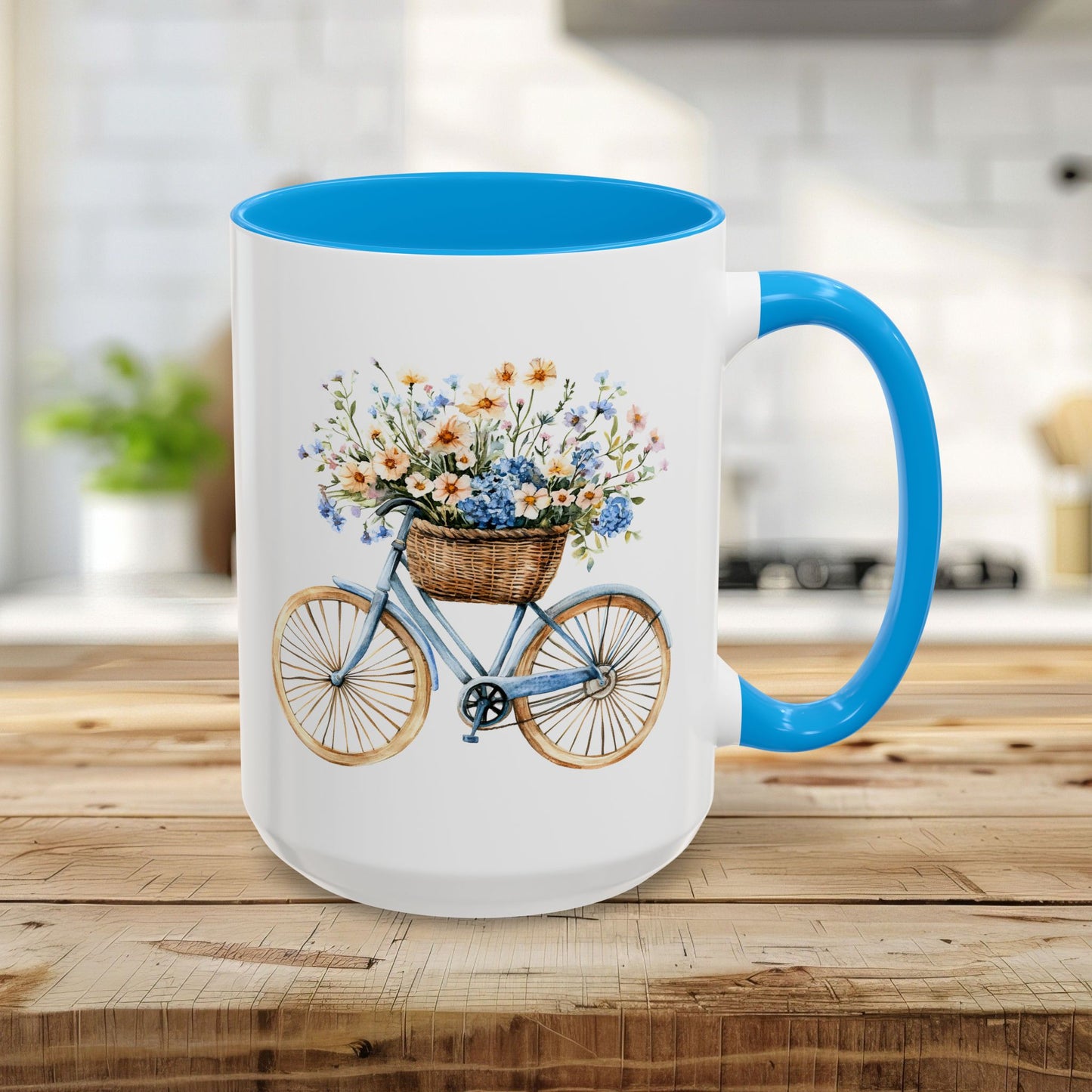 Vintage Bicycle with Basket of Wildflowers Mug (11/15oz)